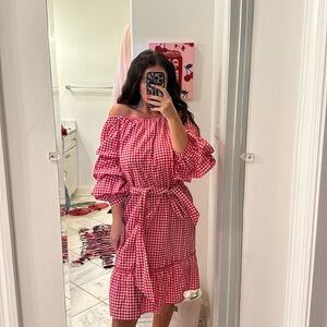 Gingham red dress